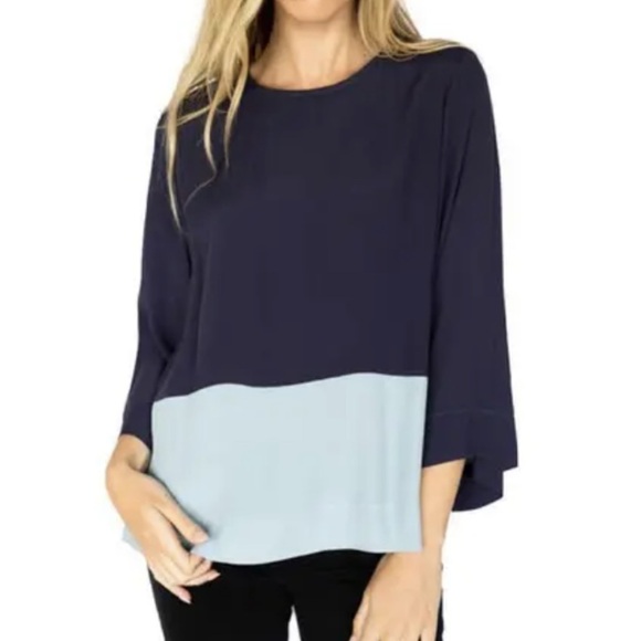 SOMETHING, Somewhere Size S Navy And Light Blue Top - Picture 1 of 8